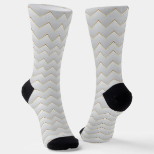 Gold Zig Zag Chevron Socks