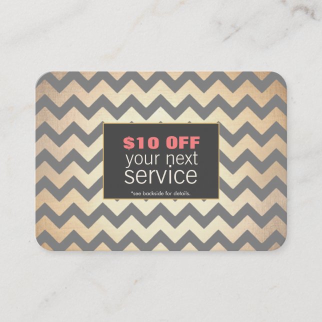 Gold Zig Zags Hair Salon and Spa Discount Coupon (Front)