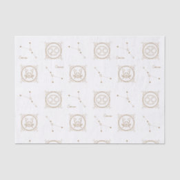 Gold Zodiac Cancer Astrology Star Sign Tissue Paper