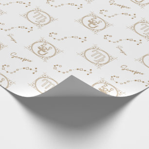 Gold Zodiac Pattern: Scorpio Wrapping Paper