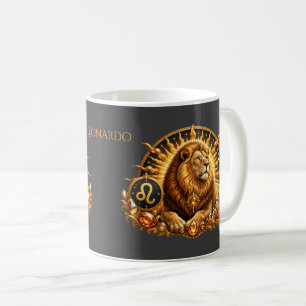 Gold Zodiac Sign Leo Personalised Coffee Mug
