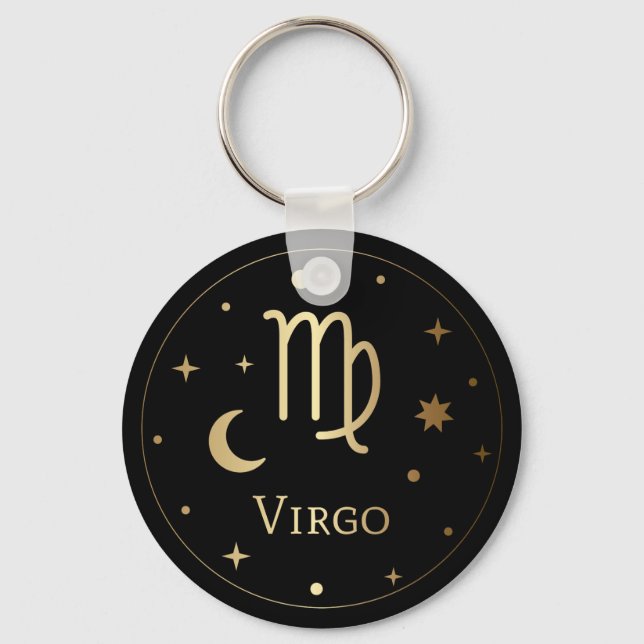 Gold Zodiac Sign/Virgo Key Ring (Front)
