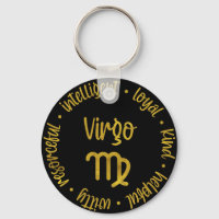 Gold Zodiac Sign/Virgo Keychain
