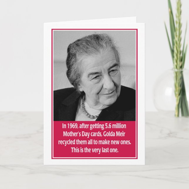 Golda Meir Jewish Mother's Day Card (Front)
