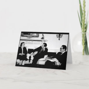 Golda Meir, President Nixon, & Henry Kissinger Card