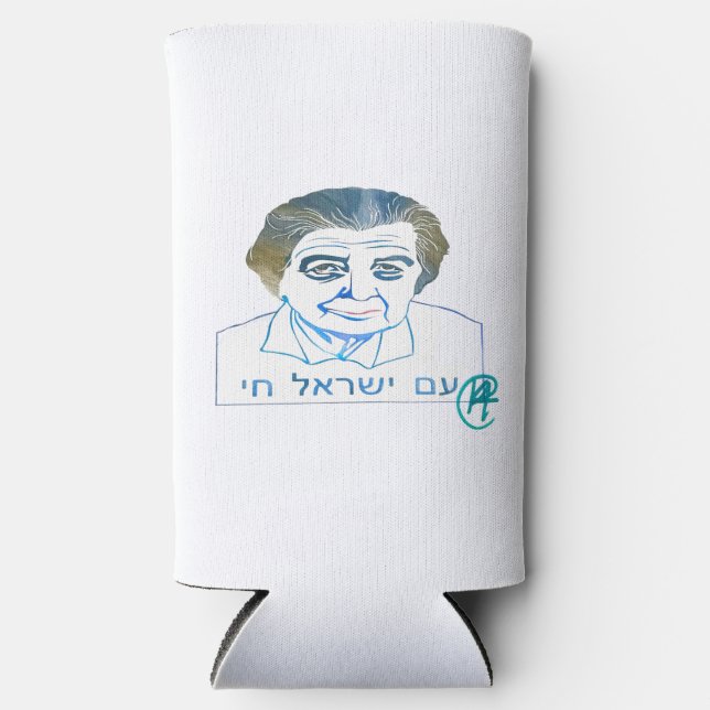 Golda Meir Yearbook Art Can Cooler (Front)
