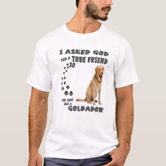 Goldador Quote Mum Dad Print, Cute Golden Retrieve T-Shirt
