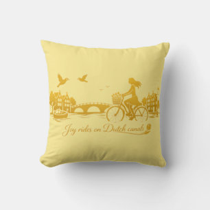 GoldAmsterdam Abstract Romantic Vintage StreetRide Cushion
