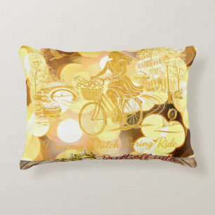 GoldAmsterdam Abstract Romantic Vintage StreetRide Decorative Cushion