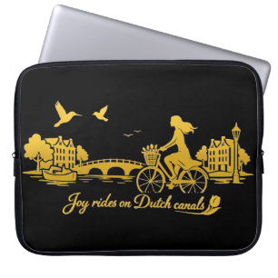 GoldAmsterdam Abstract Romantic Vintage StreetRide Laptop Sleeve