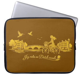 GoldAmsterdam Abstract Romantic Vintage StreetRide Laptop Sleeve