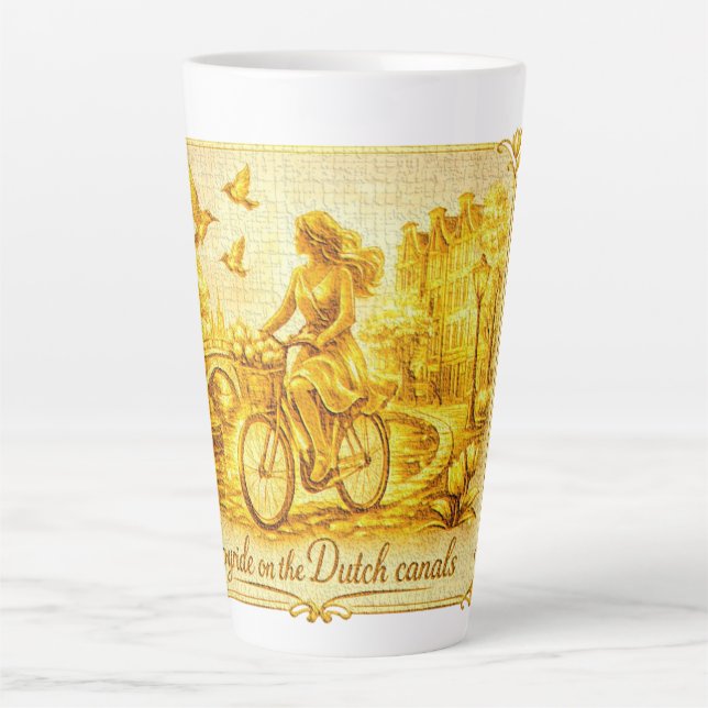 GoldAmsterdam MinimalisticArtisticCementgrain Latte Mug (Front)