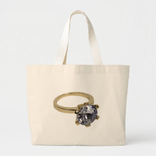 GoldDiamondRing112409 Large Tote Bag