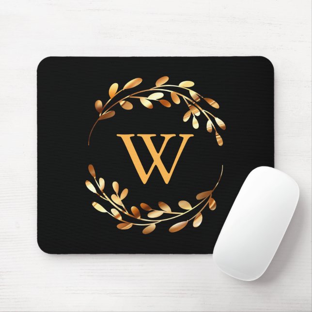 Goldel Floral Monogram Mouse Mat (With Mouse)