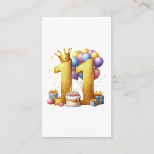 Golden 11th Birthday Enclosure Card