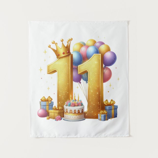 Golden 11th Birthday Tapestry (Front)