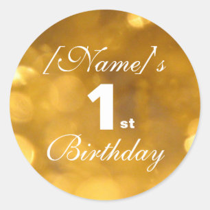 Golden 1st Birthday Sticker