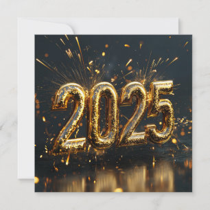 Golden 2025 New Year’s Celebration Card