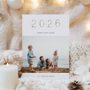 Golden 2025 New Year's Photo Card