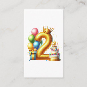 Golden 2nd Birthday Enclosure Card