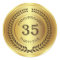 Golden 35th Anniversary with laurel wreath Sticker