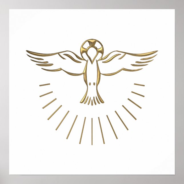 Golden "3-D" Ascent of The Holy Spirit Poster (Front)