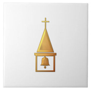 Golden "3-D" Bell Tower Tile