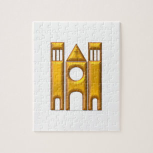 Golden "3-D" Cathedral 2 Jigsaw Puzzle