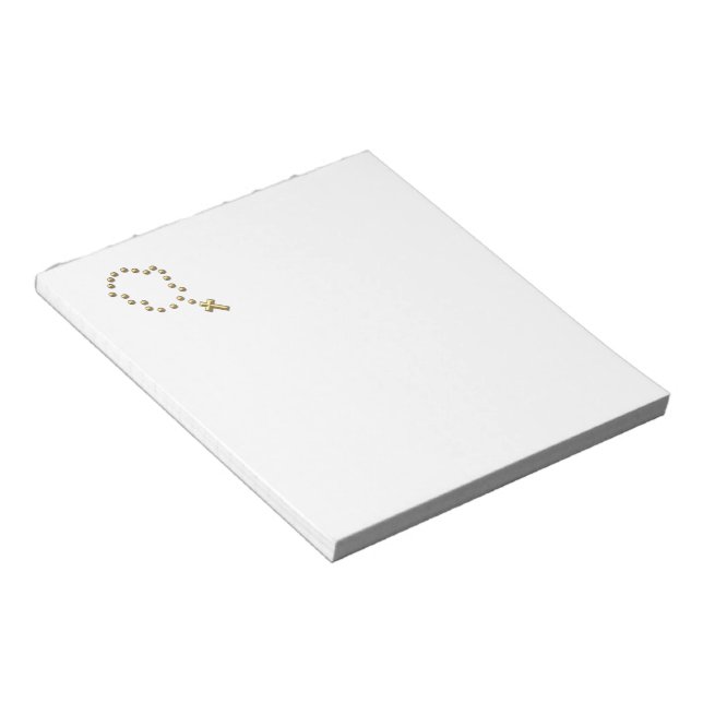 Golden "3-D" Chaplet or Rosary Notepad (Angled)