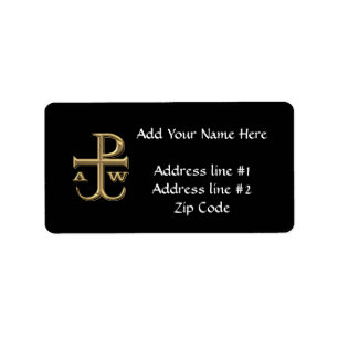 Golden "3-D" Chi-Rho with Anchor Label