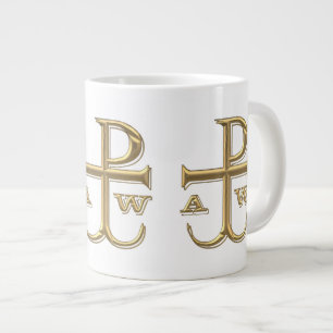 Golden "3-D" Chi-Rho with Anchor Large Coffee Mug