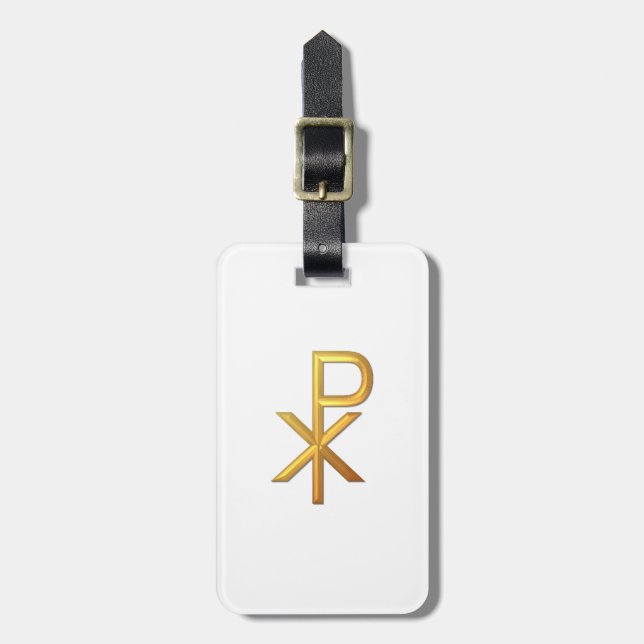 Golden "3-D" Chiro Luggage Tag (Front Vertical)