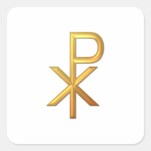 Golden "3-D" Chiro Square Sticker