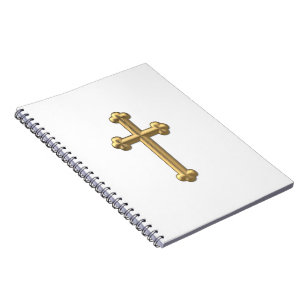 Golden "3-D" Cross 2 Notebook