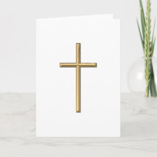Golden "3-D" Cross Holiday Card