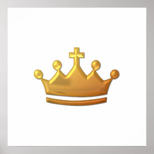 Golden "3-D" Crown Poster