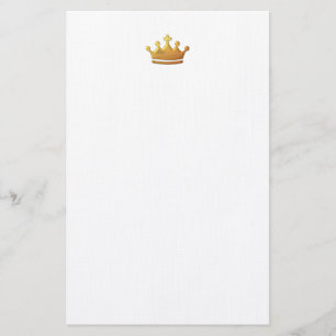 Golden "3-D" Crown Stationery