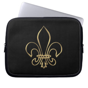 Golden "3-D" Fleur-de-lis Laptop Sleeve