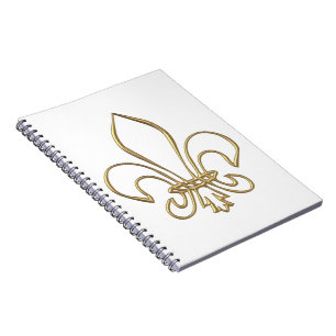 Golden "3-D" Fleur-de-lis Notebook