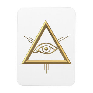 Golden "3-D" God's Eye Symbol Magnet