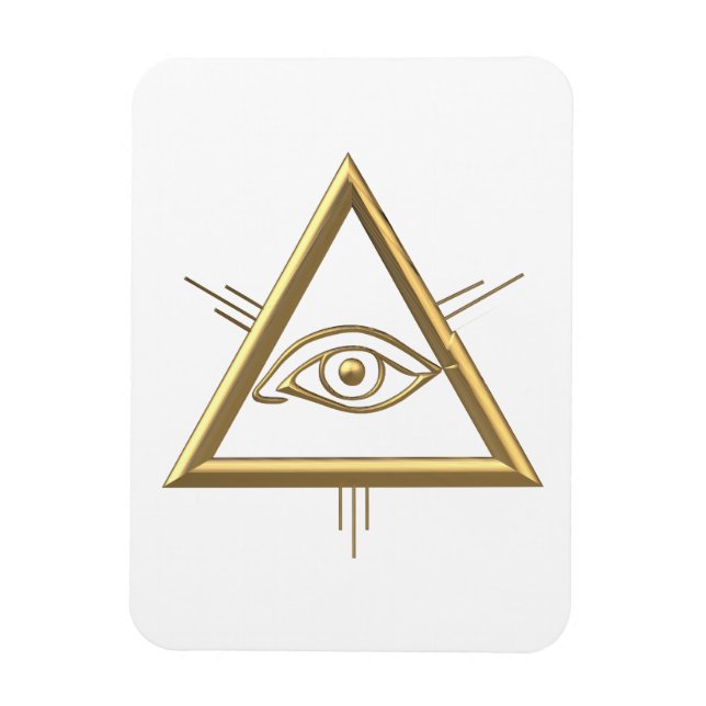Golden "3-D" God's Eye Symbol Magnet (Vertical)