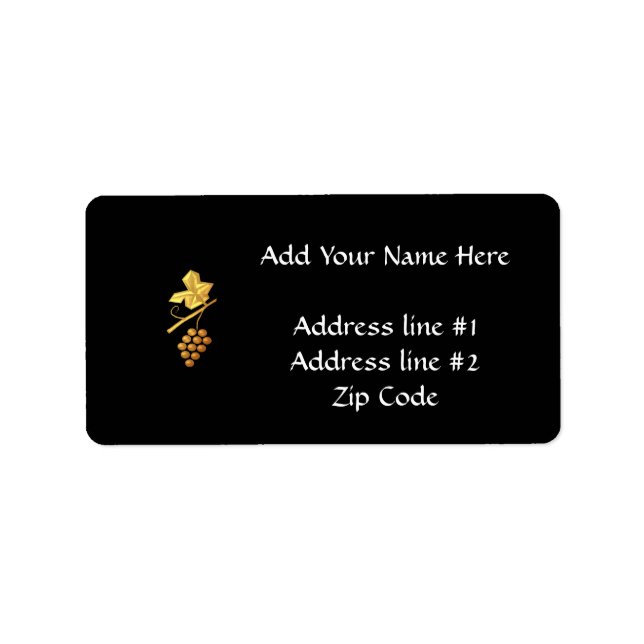 Golden "3-D" Grapes Label (Front)