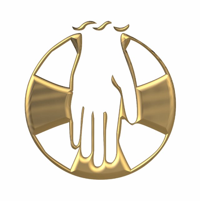 Golden "3-D" Hand of God 1 Standing Photo Sculpture (Front)