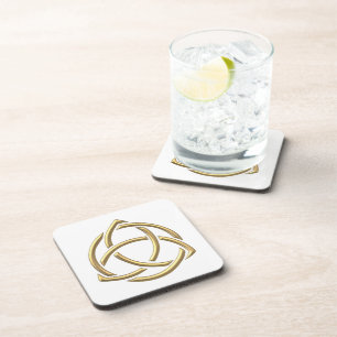 Golden "3-D" Holy Trinity Symbol 2 Coaster