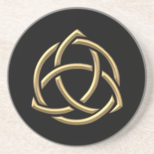Golden "3-D" Holy Trinity Symbol 2 Coaster