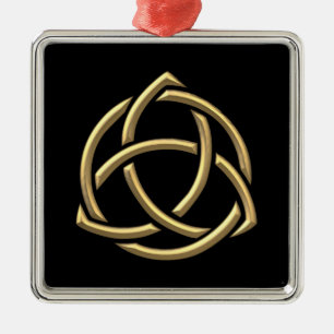 Golden "3-D" Holy Trinity Symbol 2 Metal Tree Decoration