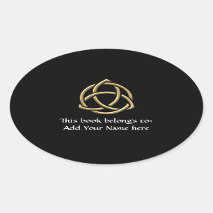 Golden "3-D" Holy Trinity Symbol 2 Oval Sticker