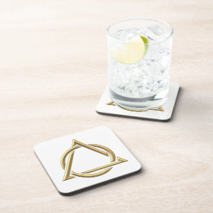 Golden "3-D" Holy Trinity Symbol Coaster