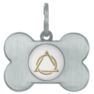 Golden "3-D" Holy Trinity Symbol Pet ID Tag