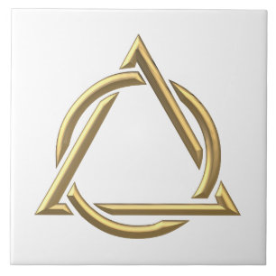 Golden "3-D" Holy Trinity Symbol Tile